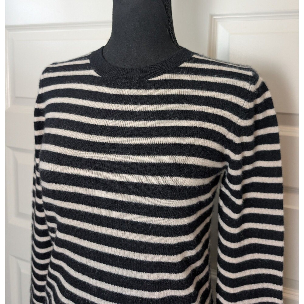 Nordstrom Size XS Cashmere Sweater Breton Stripes Nautical Parisian Chic Luxury - Picture 3 of 10